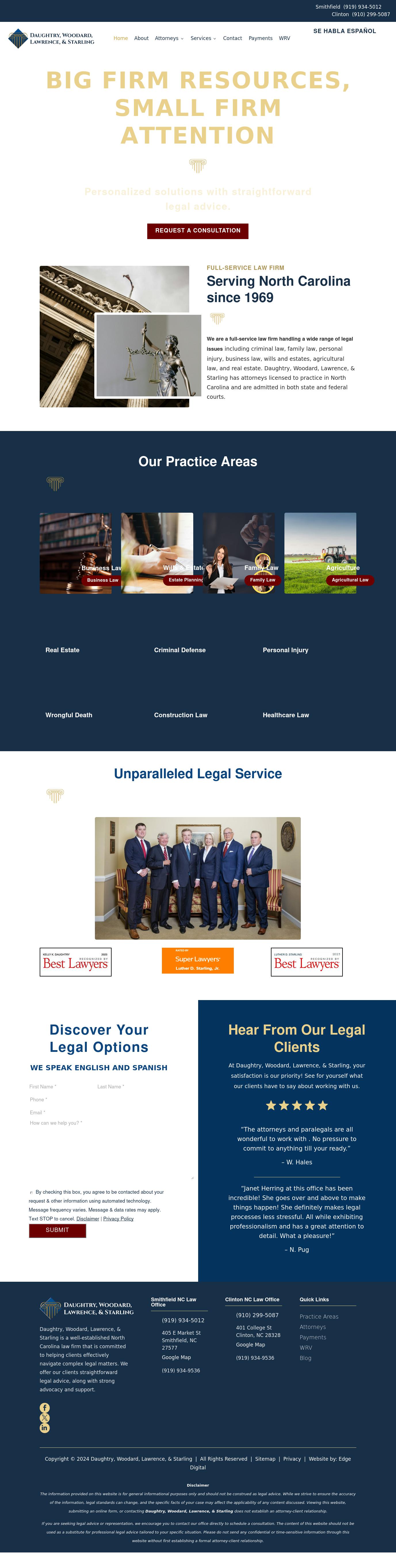 Daughtry, Woodard, Lawrence, & Starling - Smithfield NC Lawyers