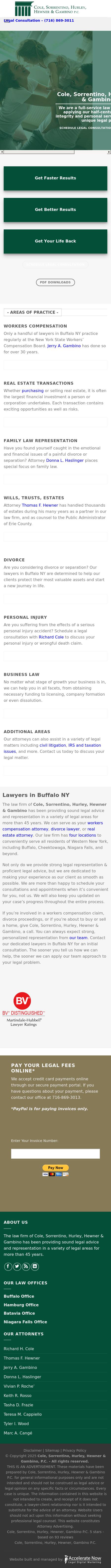 Cole, Sorrentino, Hurley, Hewner & Gambino, P.C. - Buffalo NY Lawyers