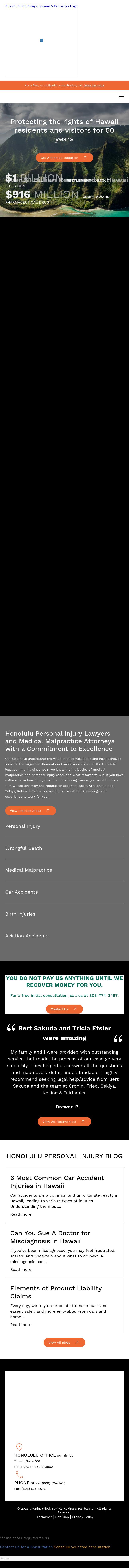 Cronin Fried Sekiya Kekina & Fairbanks - Honolulu HI Lawyers