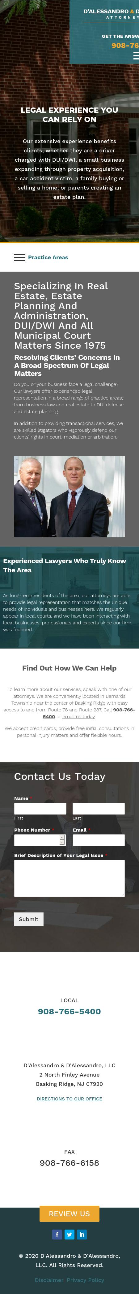 D'Alessandro & D'Alessandro, LLC - Basking Ridge NJ Lawyers