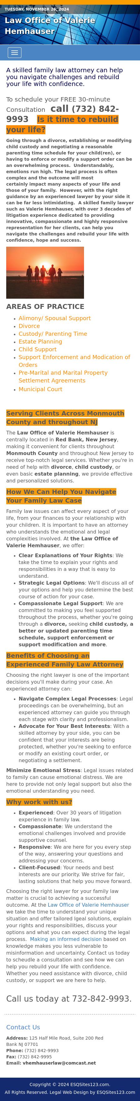 Law Office of Valerie Hemhauser - Red Bank NJ Lawyers