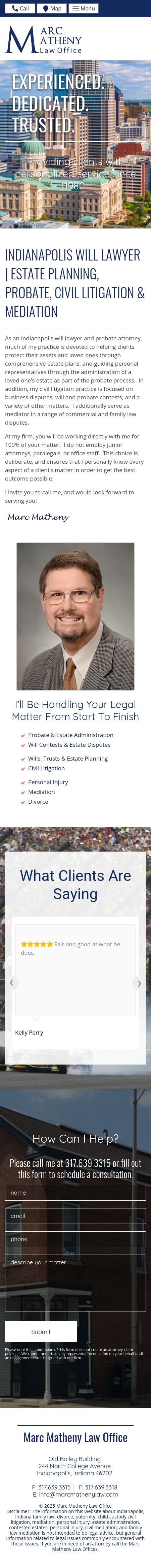 Marc Matheny Law Offices - Indianapolis IN Lawyers