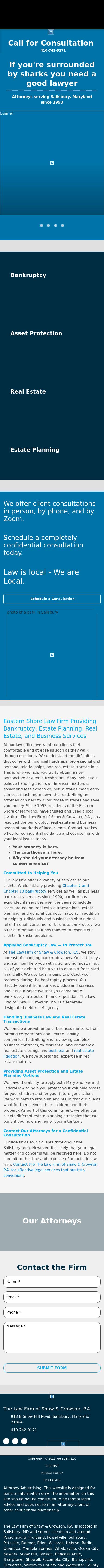 The Law Firm of Shaw & Crowson, P.A. - Salisbury MD Lawyers