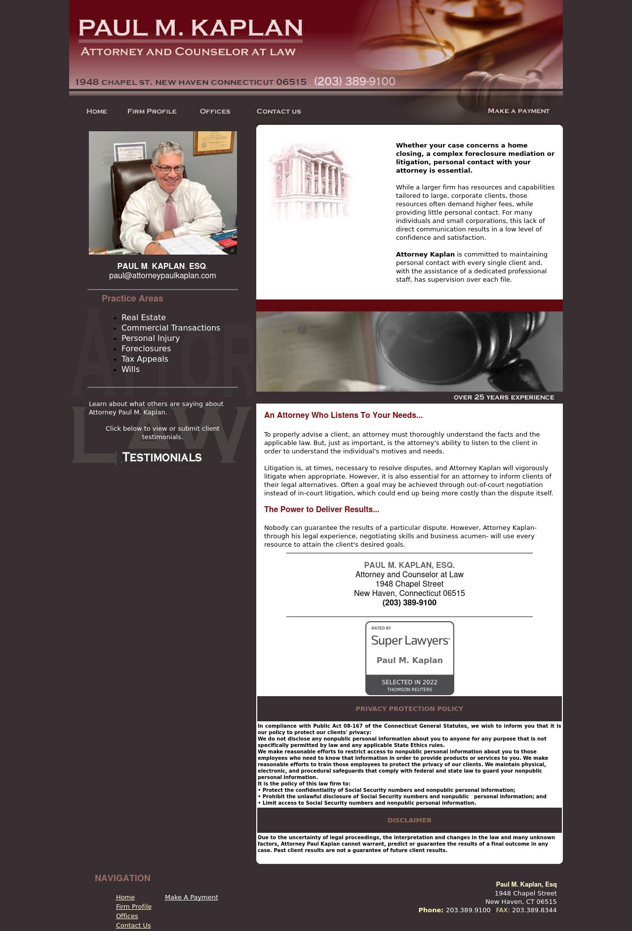 Paul M. Kaplan, Esq. - New Haven CT Lawyers