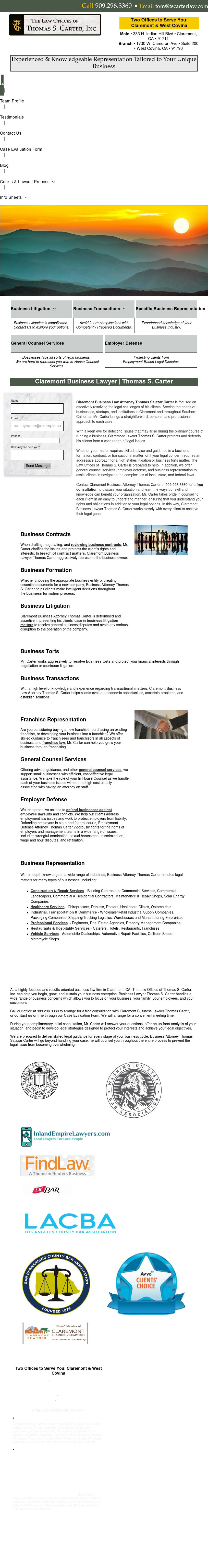 The Law Offices of Thomas Salazar Carter - Claremont CA Lawyers