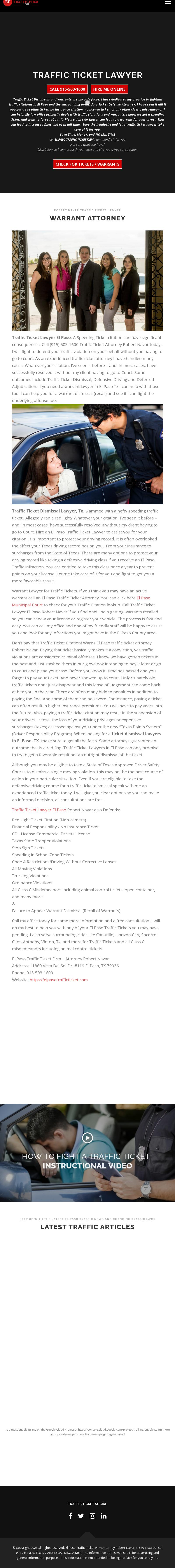 El Paso Traffic Ticket Firm - Attorney Robert Navar - El Paso Texas, USA Lawyers