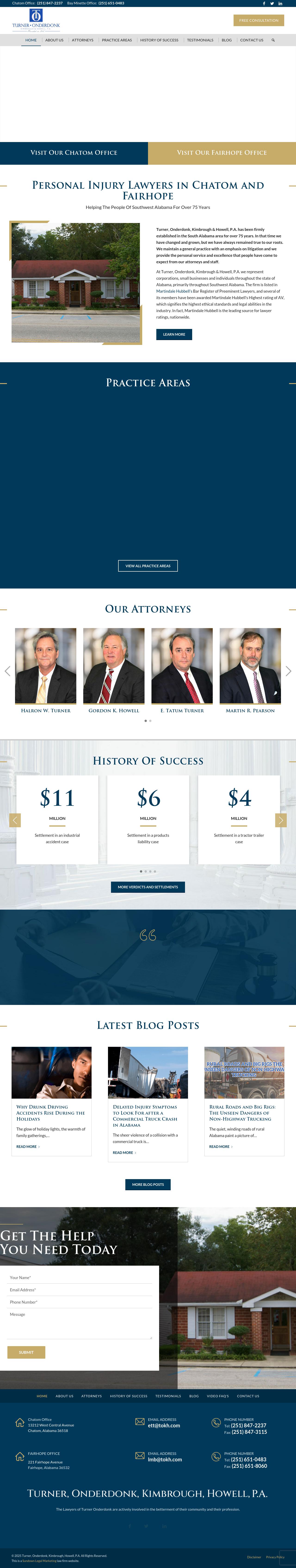 Turner, Onderdonk, Kimbrough, Howell, Huggins & Bradley, P.A. - Chatom AL Lawyers