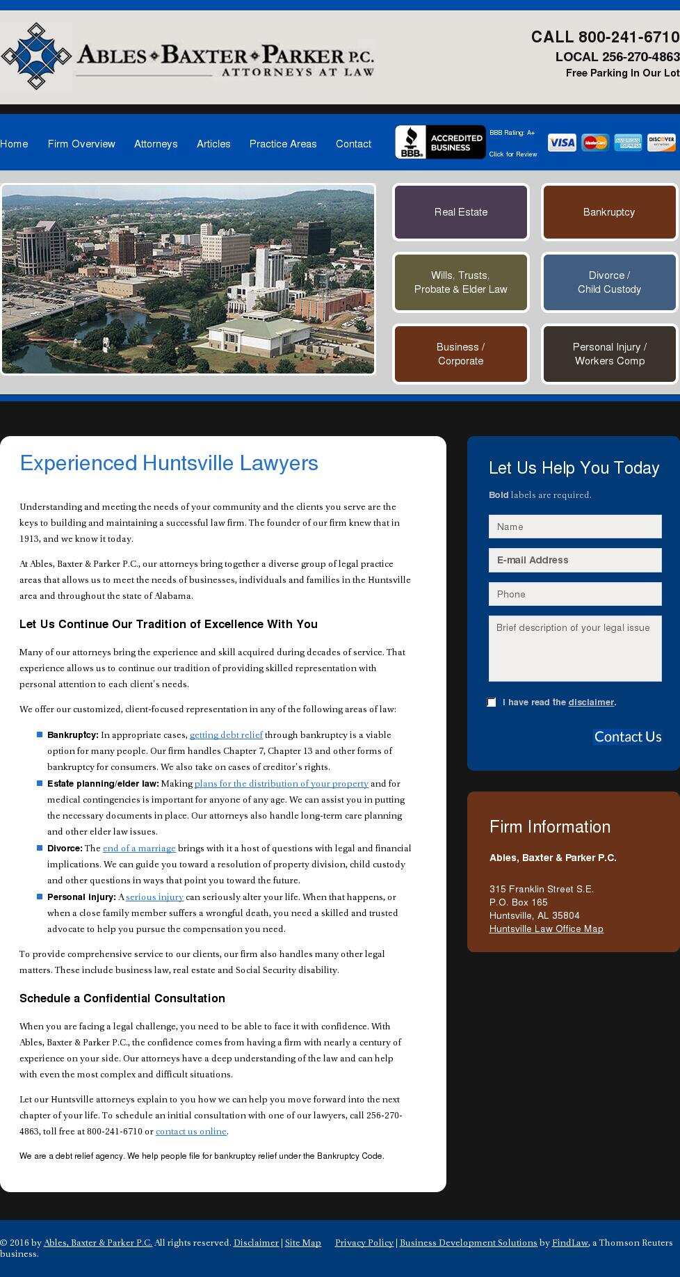 Ables, Baxter & Parker P.C. - Huntsville AL Lawyers