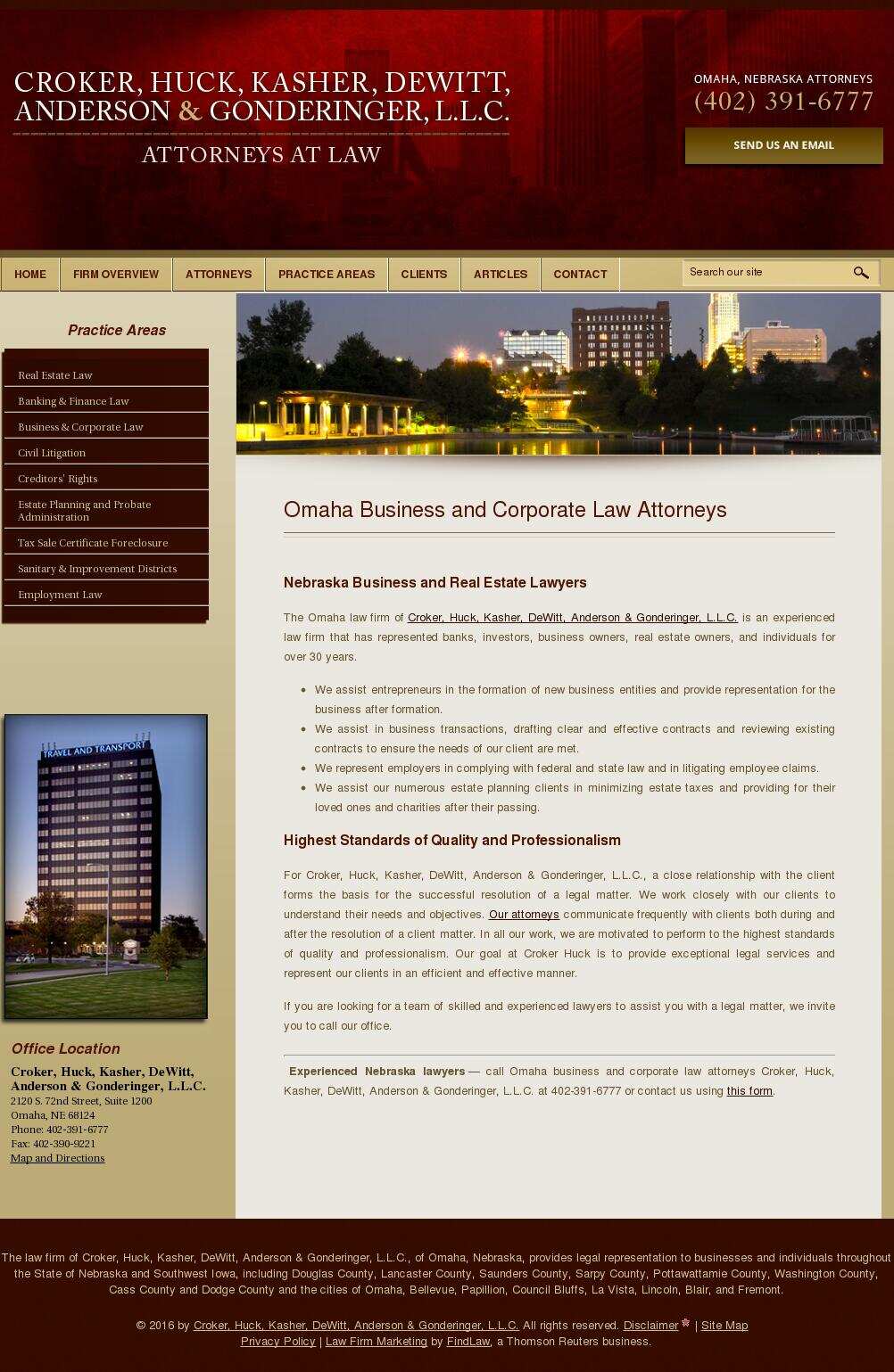 Croker, Huck, Kasher, DeWitt, Anderson & Gonderinger, L.L.C. - Omaha NE Lawyers