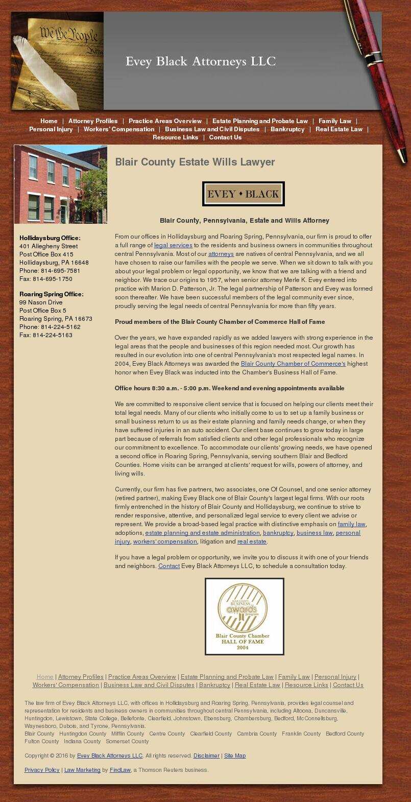 Evey, Black, Dorezas, Magee, Levine, Rosensteel & Mauk, LLP - Roaring Spring PA Lawyers