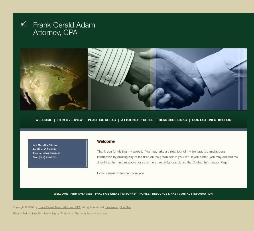 Frank Gerald Adam, Attorney, CPA - Pacifica CA Lawyers