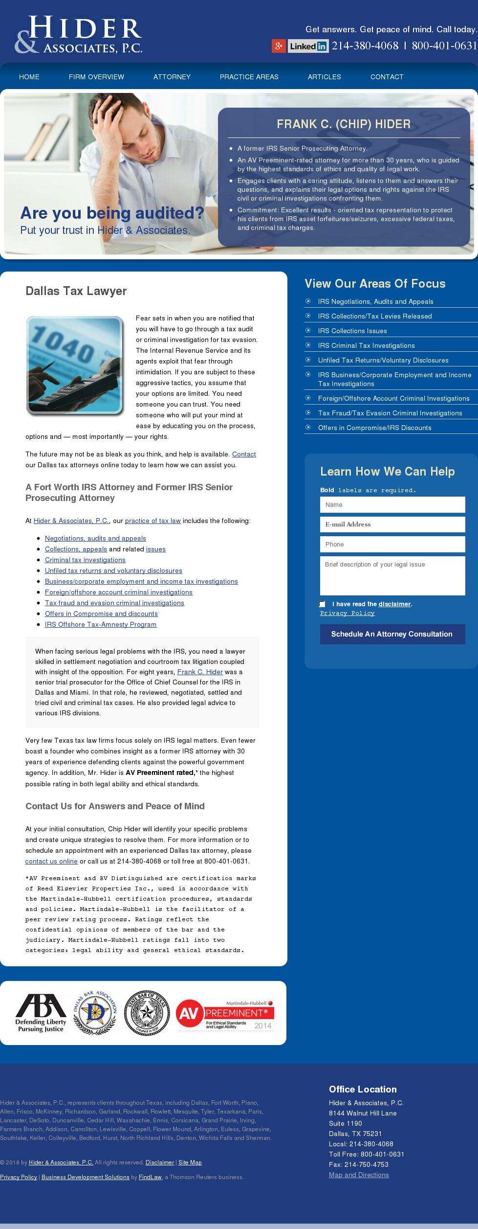 Hider & Associates, P.C. - Dallas TX Lawyers