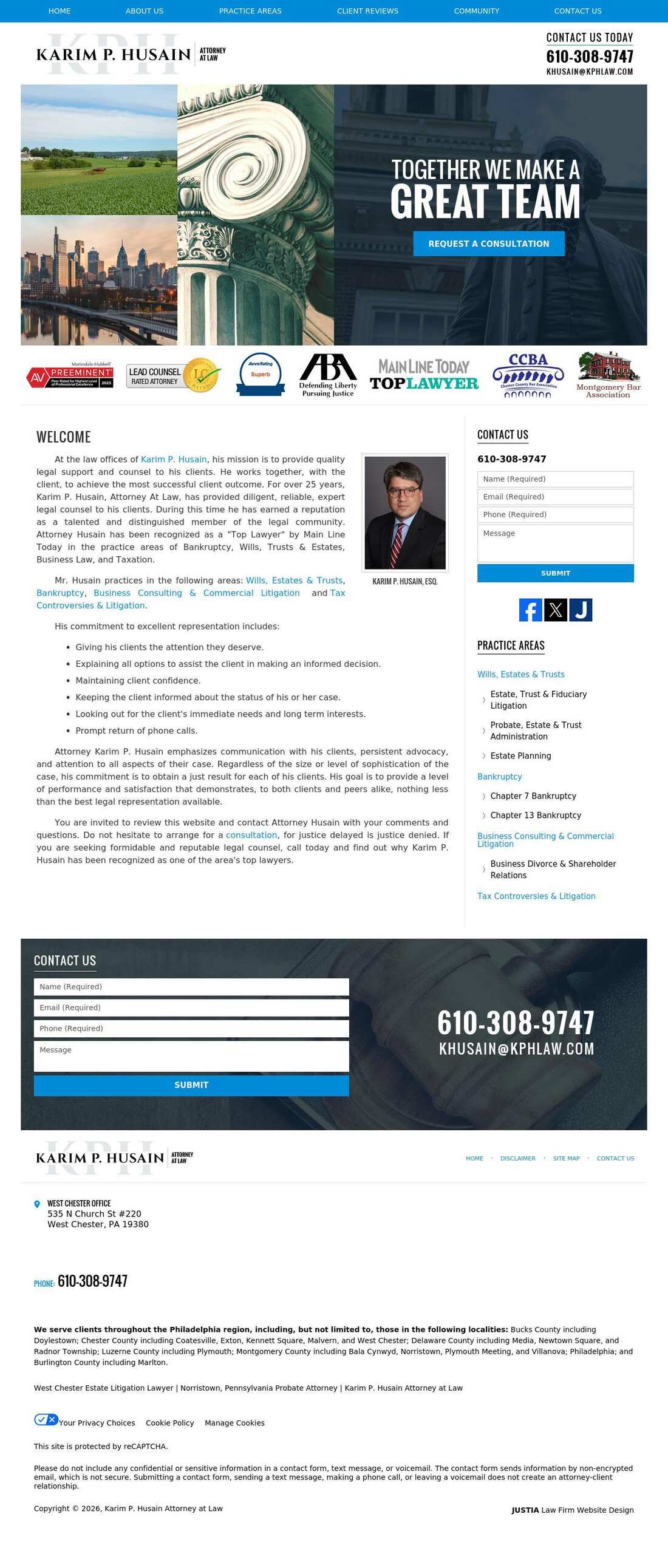 Karim P. Husain, Attorney at Law - West Chester PA Lawyers