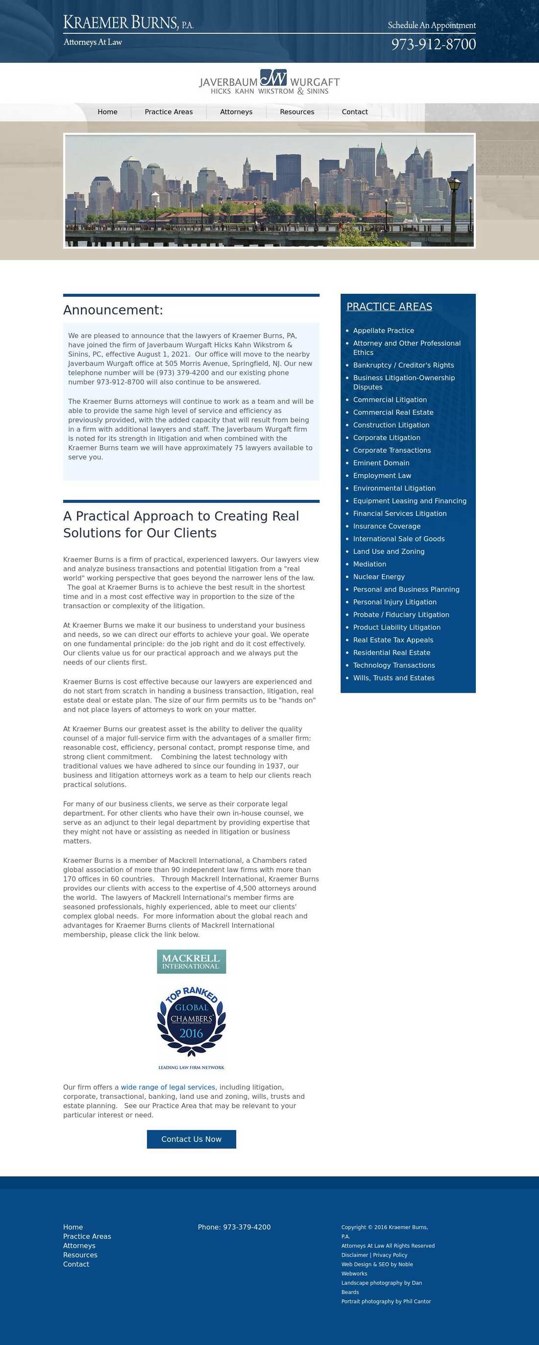 Kraemer Burns, P.A. Attorneys At Law - Springfield NJ Lawyers