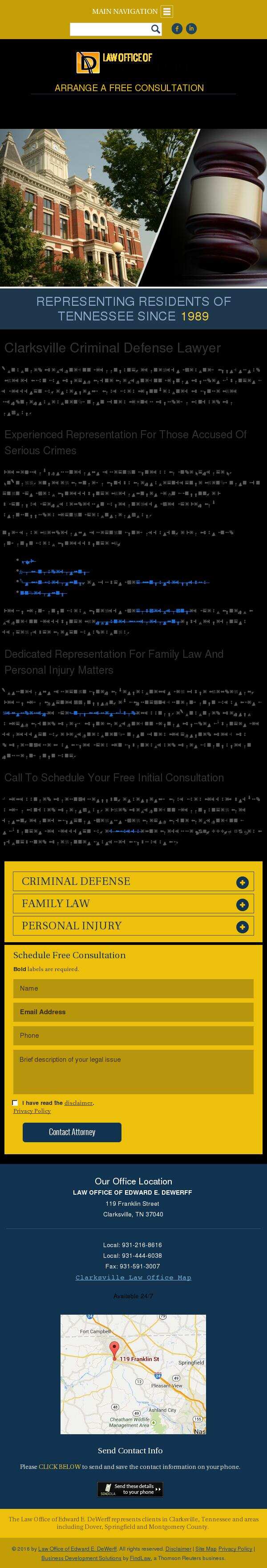 Law Office of Edward E. DeWerff - Clarksville TN Lawyers