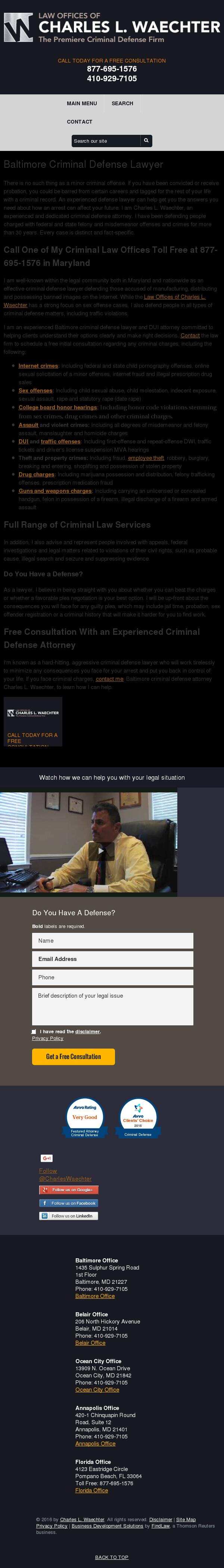 Law Offices of Charles L. Waechter - Baltimore MD Lawyers