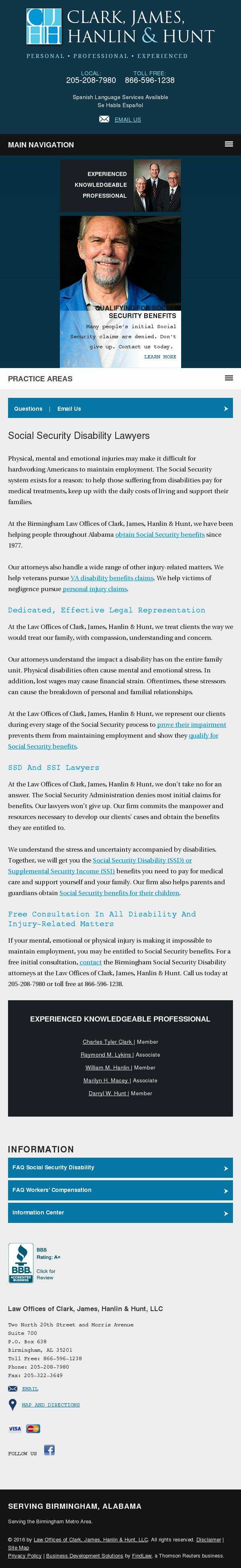 Law Offices of Clark, James, Hanlin & Hunt, LLC - Birmingham AL Lawyers