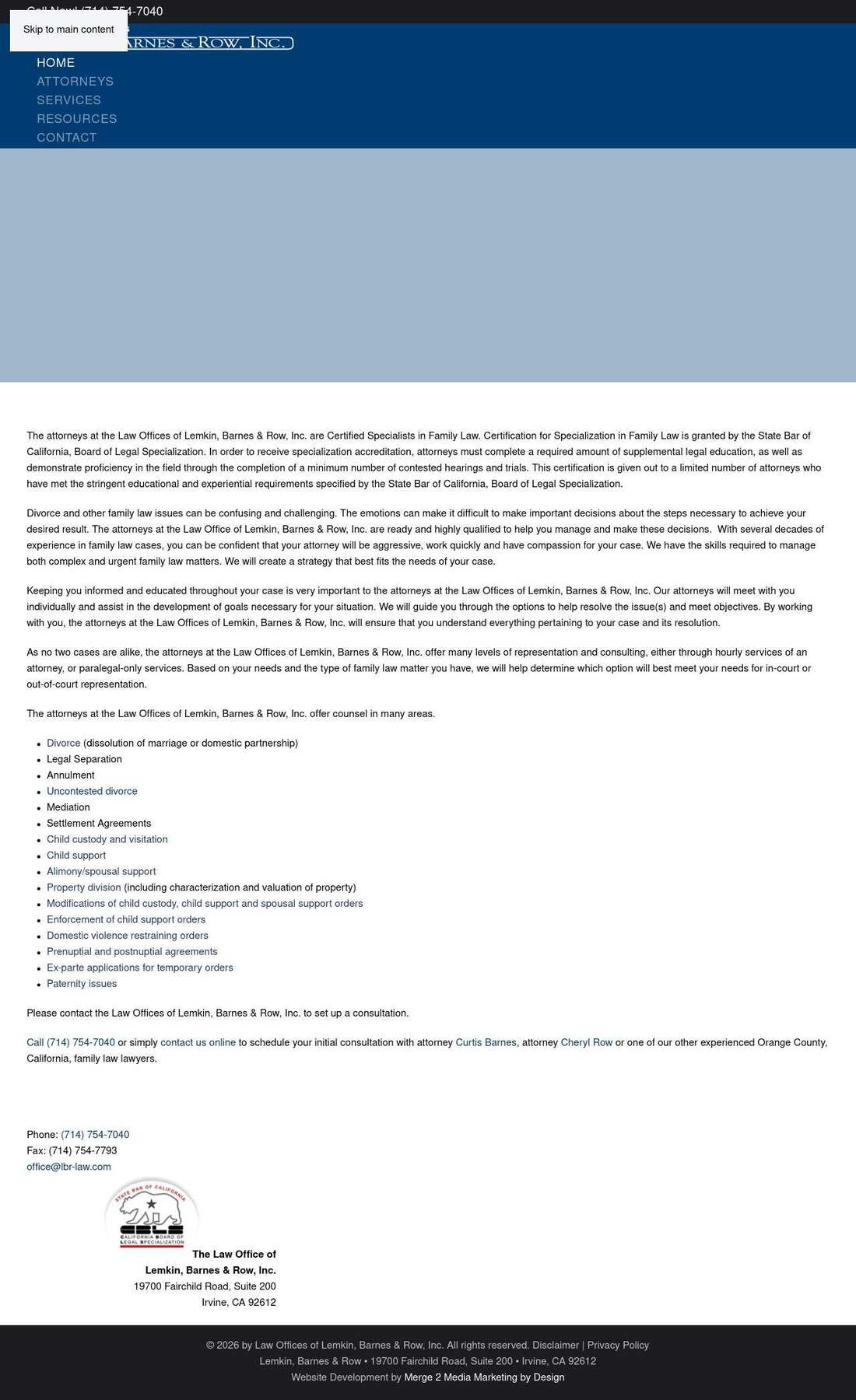 Law Offices of Lemkin, Barnes & Row, Inc. - Santa Ana CA Lawyers
