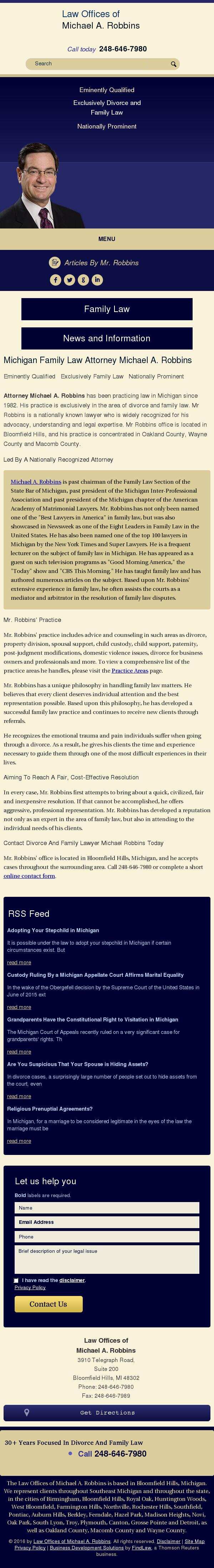 Law Offices of Michael A. Robbins - Bloomfield Hills MI Lawyers