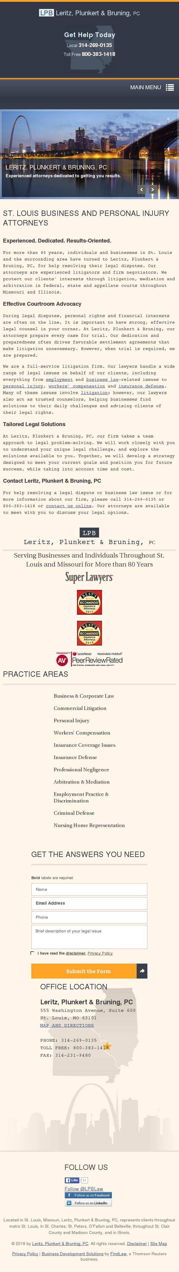 Leritz, Plunkert & Bruning, PC - Saint Louis MO Lawyers