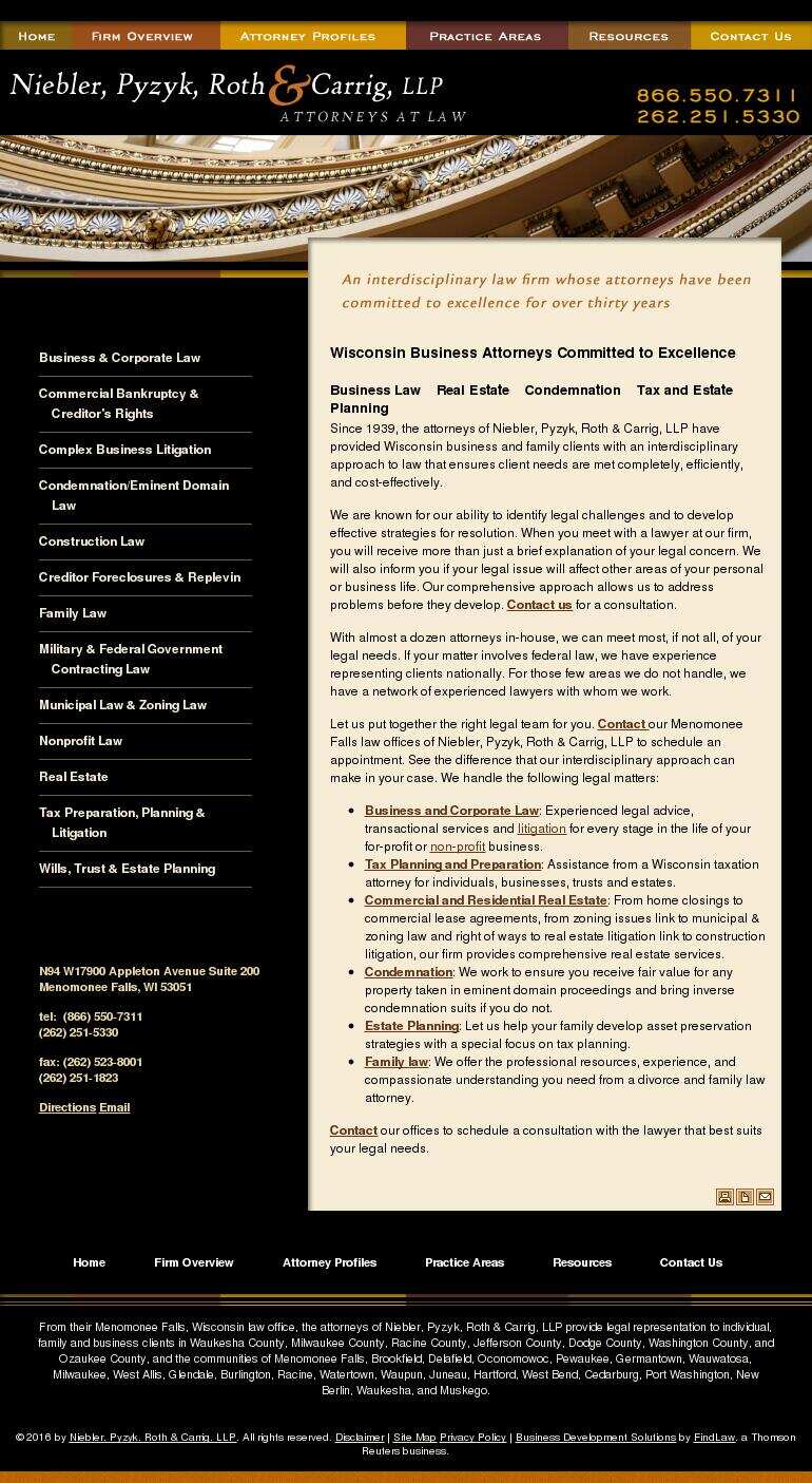 Niebler, Pyzyk, Roth & Carrig, LLP - Menomonee Falls WI Lawyers
