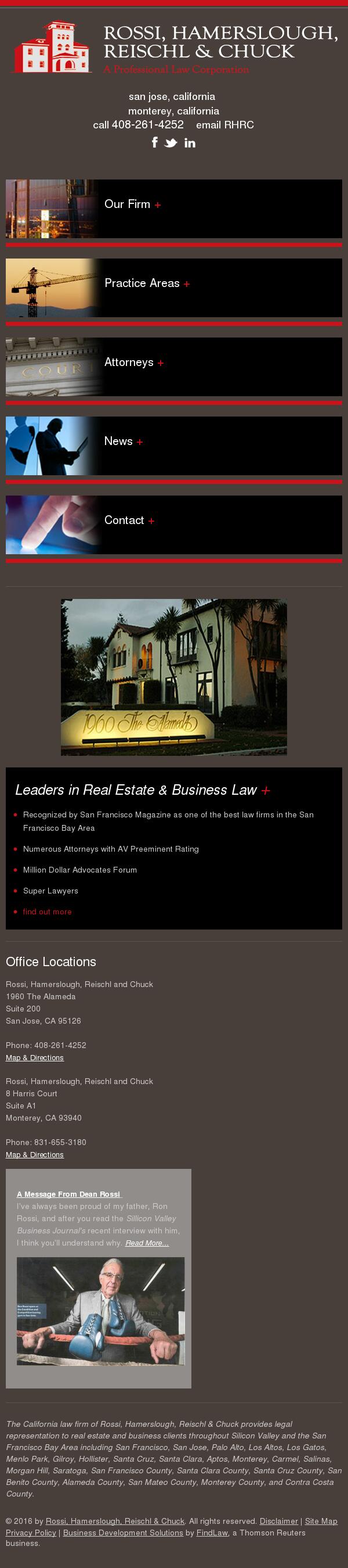 Rossi, Hamerslough, Reischl & Chuck - San Jose CA Lawyers