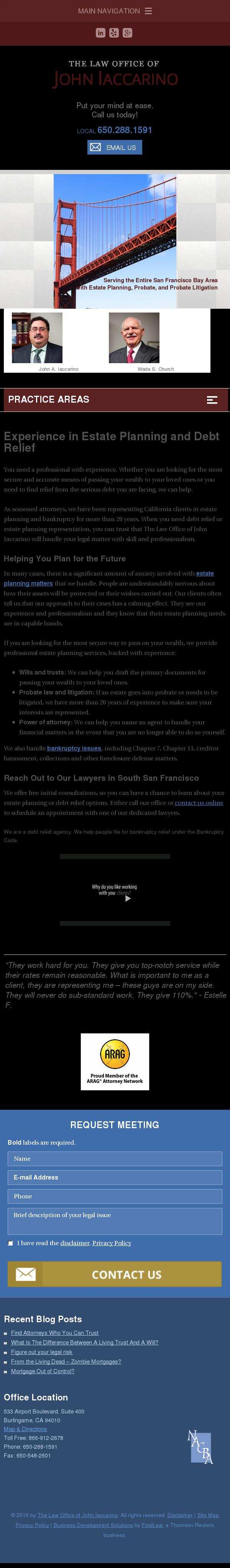 The Law Office of John Iaccarino - Burlingame CA Lawyers