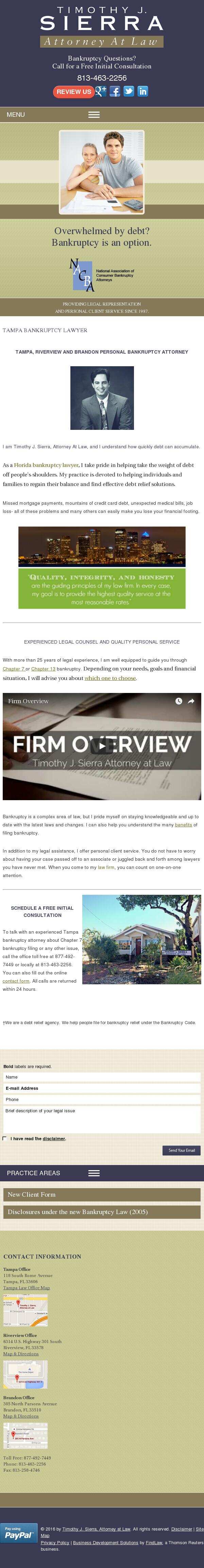 Timothy J. Sierra, Attorney At Law - Brandon FL Lawyers
