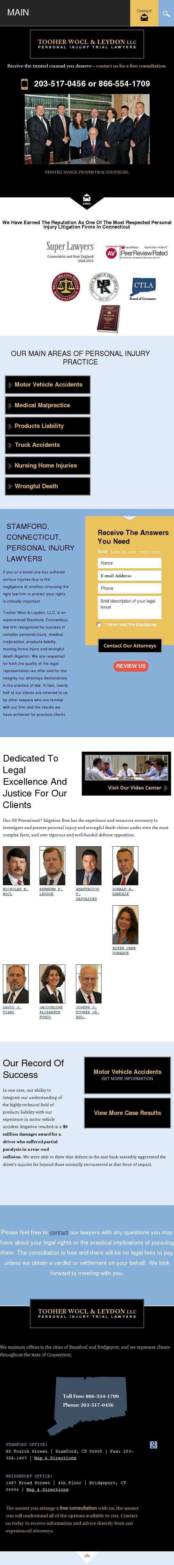 Tooher Wocl & Leydon LLC - Bridgeport CT Lawyers