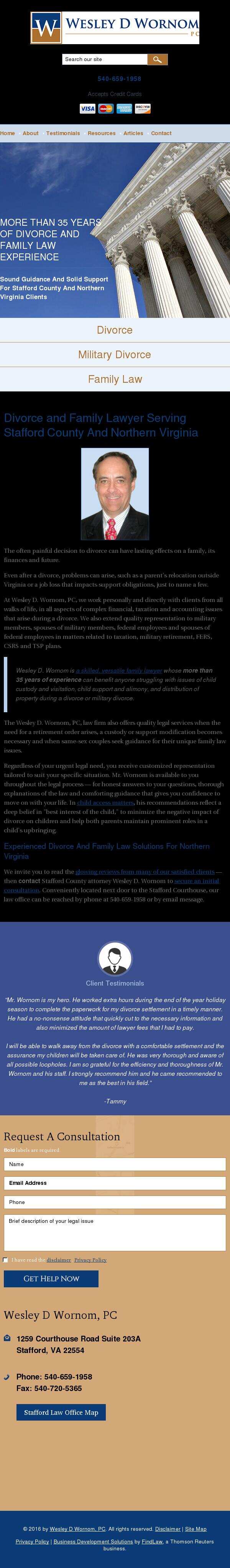 Wesley D Wornom, PC - Stafford VA Lawyers