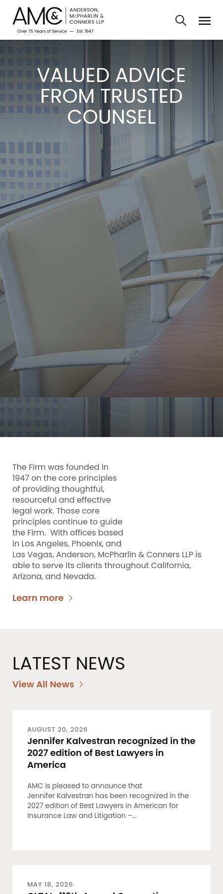 Anderson, McPharlin & Conners LLP - Ontario CA Lawyers