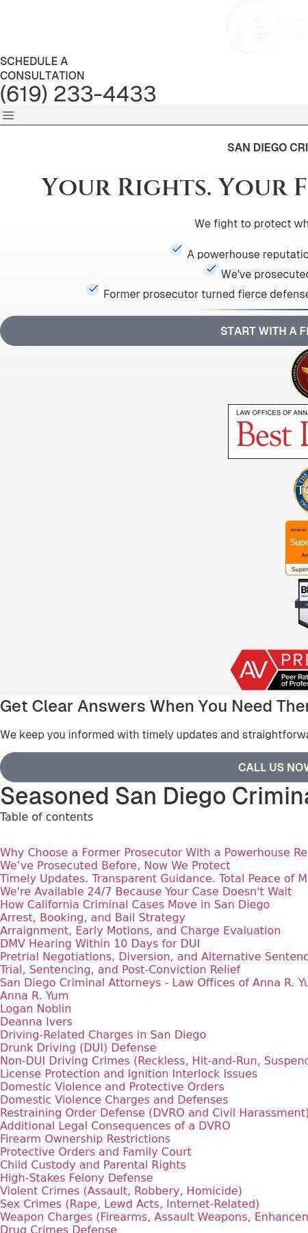 Law Offices of Anna R. Yum - San Diego CA Lawyers