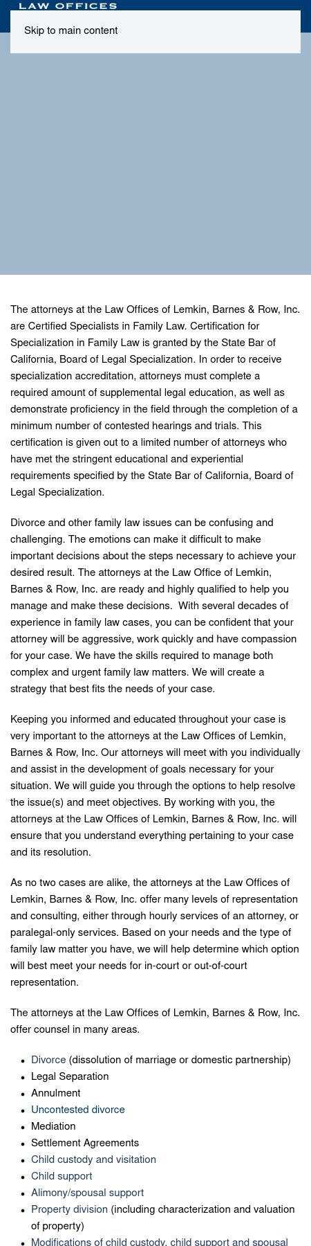 Law Offices of Lemkin, Barnes & Row, Inc. - Santa Ana CA Lawyers