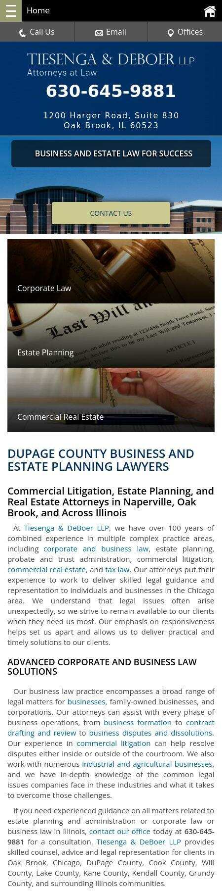 Tiesenga Reinsma & DeBoer LLP - Oak Brook IL Lawyers