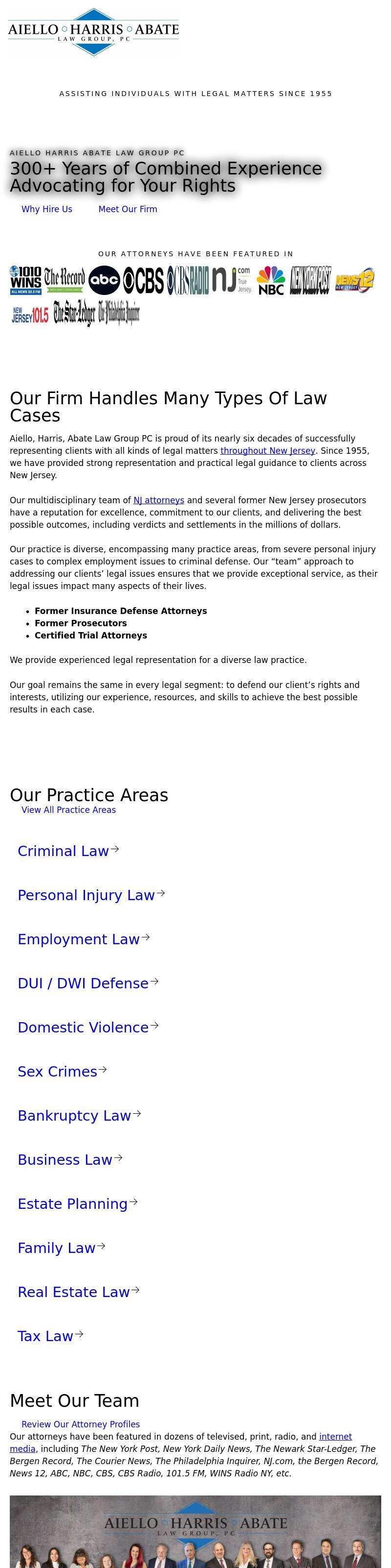 Aiello, Harris, Marth, Tunnero, Pastor & Schiffman, PC Attorneys At Law - Lyndhurst NJ Lawyers